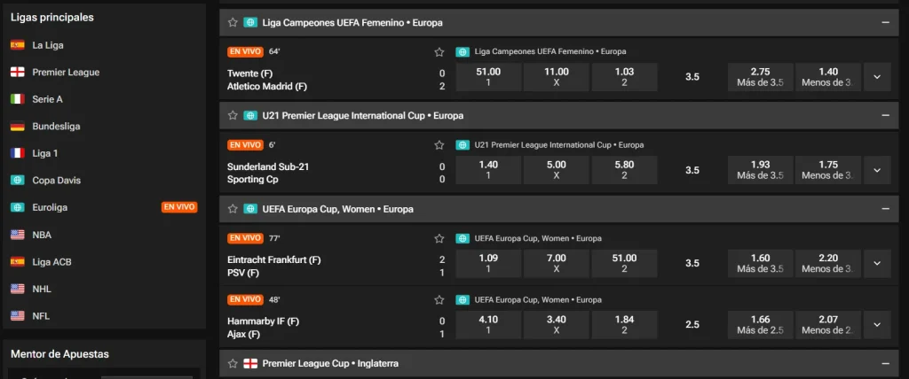 Tipos de apuestas y cuotas