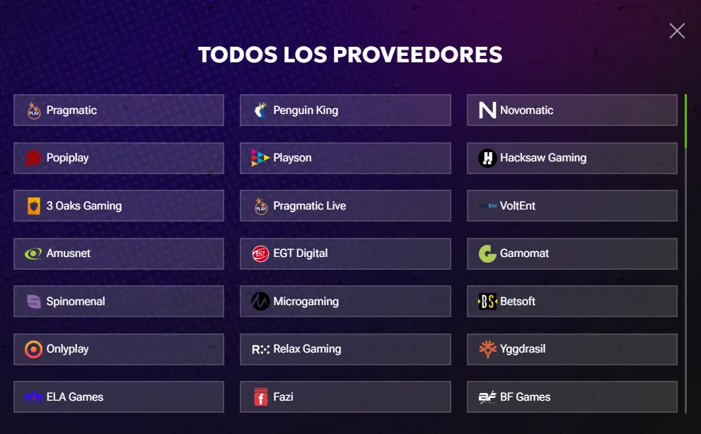Proveedores de software en Rtbet Casino